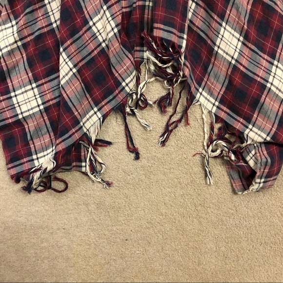 Girl Krazy Distressed Fringe Flannel Open Front - Picture 3 of 7